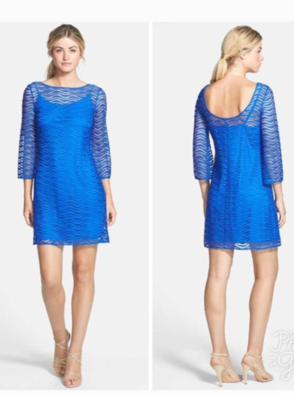 Lilly Pulitzer Wavy Lace Topanga Dress NWT in Sapphire Blue XS